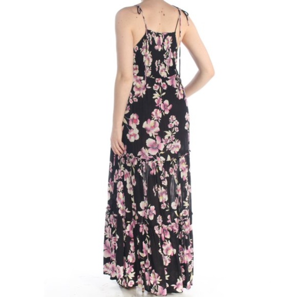 Free People Black Garden Party Floral Maxi Dress NWOT - Picture 3 of 15